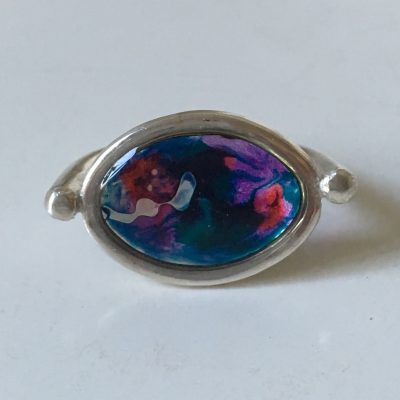 00132 Bague argent 925 et résine