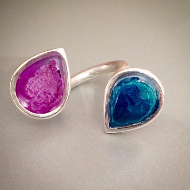00134 Bague argent 925 et résine
