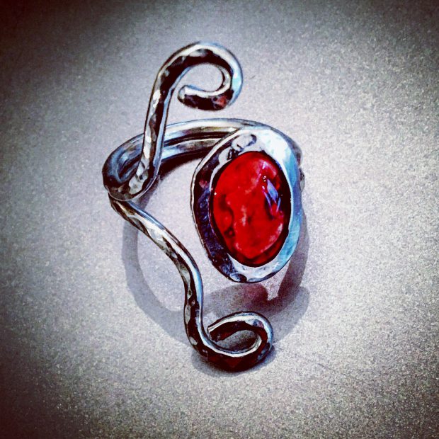 00151 Bague argent 925 et résine