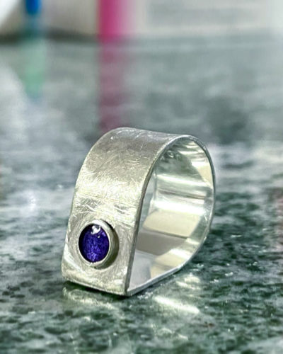 530 Bague argent 925 et résine opalescente