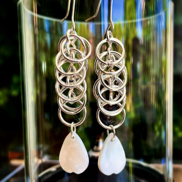 546 Boucles d’oreilles argent 925 et nacre