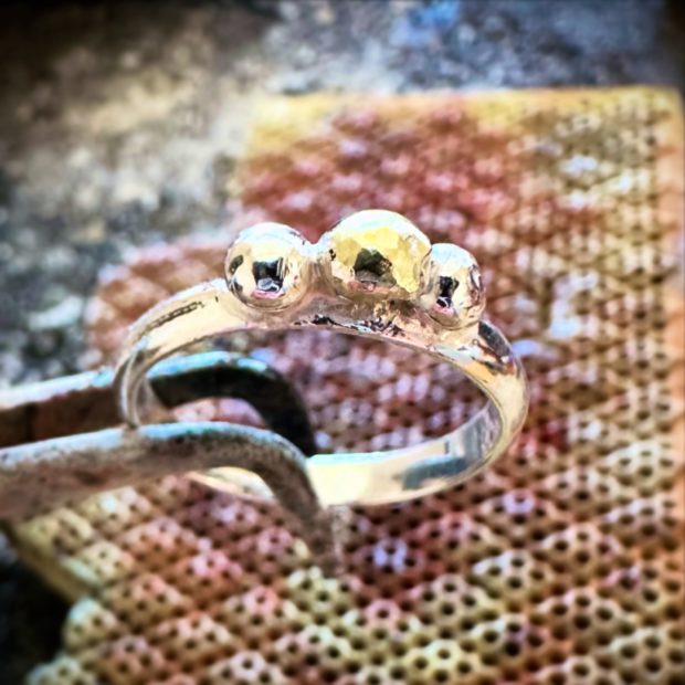 569 Bague argent et laiton