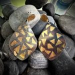 574 Boucles d’oreilles argent 925 et feuille d’or