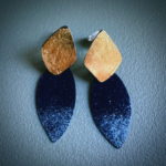 577 boucles d’oreilles argent 925 et feuille d’or