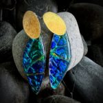 575 Boucles d’oreilles argent et feuille d’or